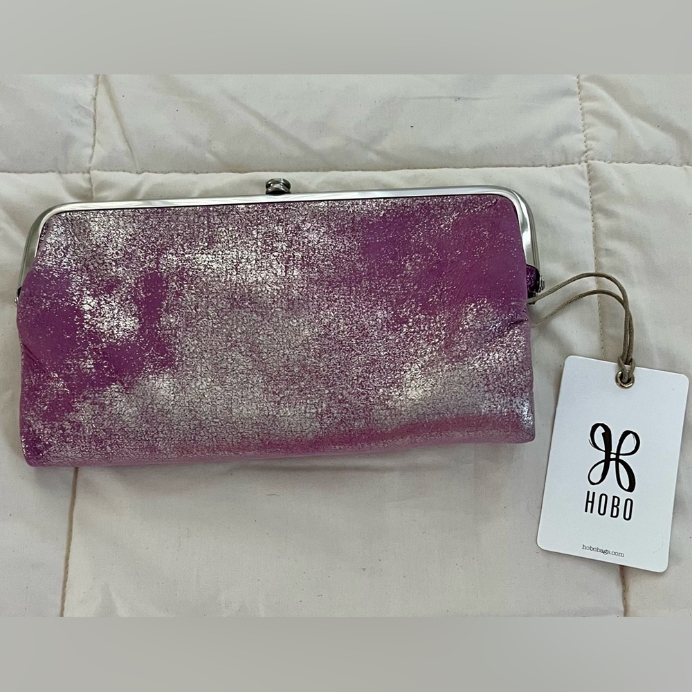 Hobo Violet Metallic Large Clutch Wallet